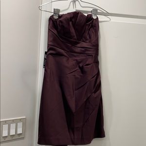 Burgundy Strapless Cocktail dress
